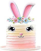 Vista 30 de Ercadio 24 piezas de decoración para tartas, con temática de conejo de Pascua para cumpleaños de primavera, suministros de fiesta de baby shower