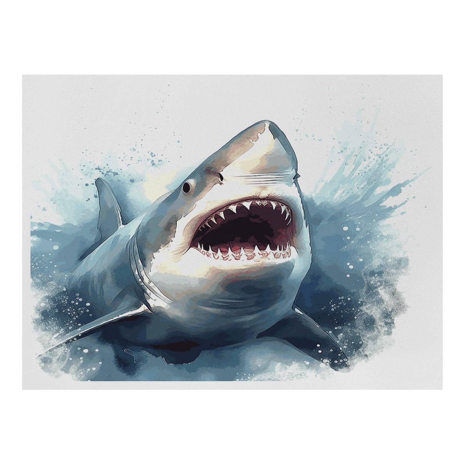 Tapis de nourriture pour chat requin dans la mer – Tapis d'alimentation antidérapant pour chien facile à nettoyer pour la nourriture et l'eau, tapis de gamelle pour chien et chat, 61 x 81,3 cm