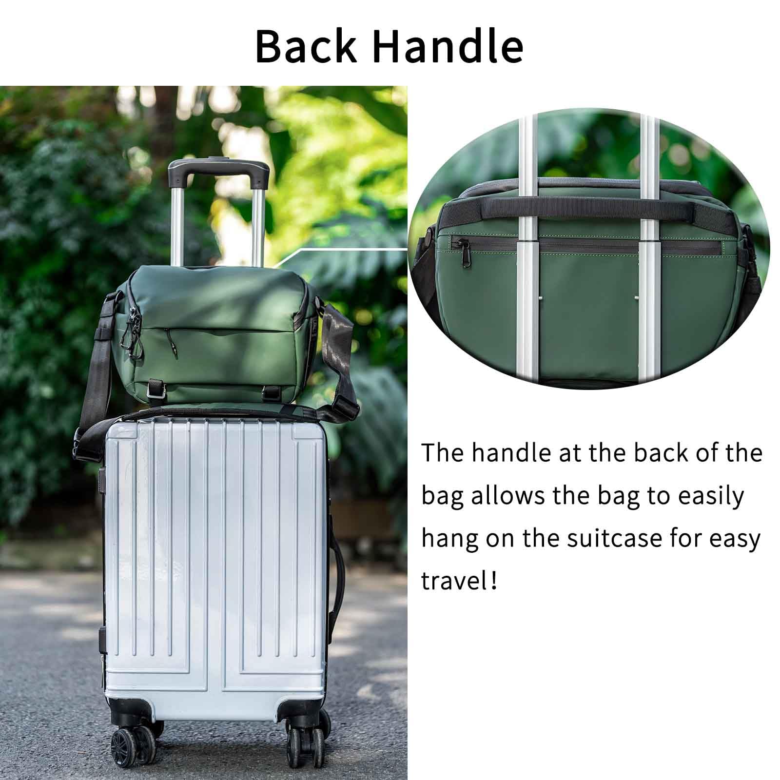 INNOREL CB0612 Borsa a tracolla per fotocamera,Borse impermeabili da viaggio per fotocamere DSLR/SLR/Mirrorless A tracolla per fotografi con supporto per treppiede e inserti modulari rimovibili,Verde