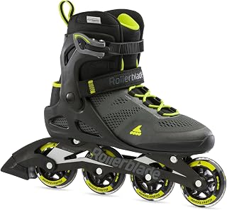 Rollerblade Macroblade 80-Patines En Línea para Hombre, Color Negro Y Verde Lima, Unisex Adulto
