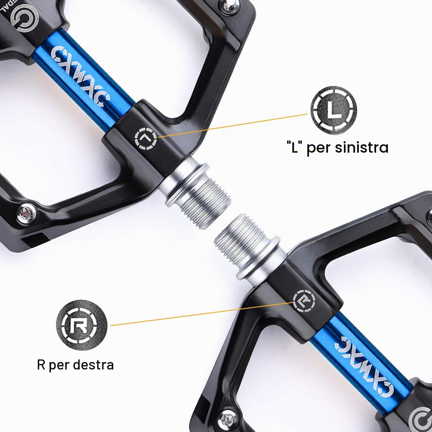 CXWXC Pedale Fahrradpedale con riflettore e 3 supporti in alluminio, pedale a pedale Fahrrad 9/16 pollici, anti-Rutsch per mountain bike, Rennrad, Stadtrad