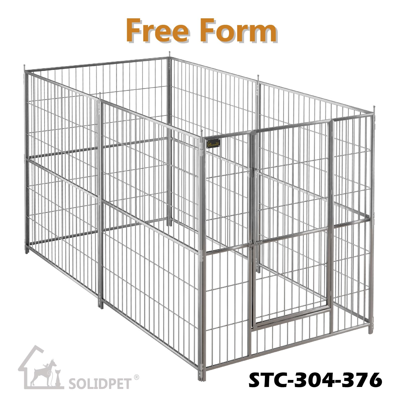 304 Stainless Steel pet Game Fence Puppy Game Fence Kennel Fence Sports Fence Door Fence Foldable Dog Kennel 6 Pieces Single Piece 39.4inches