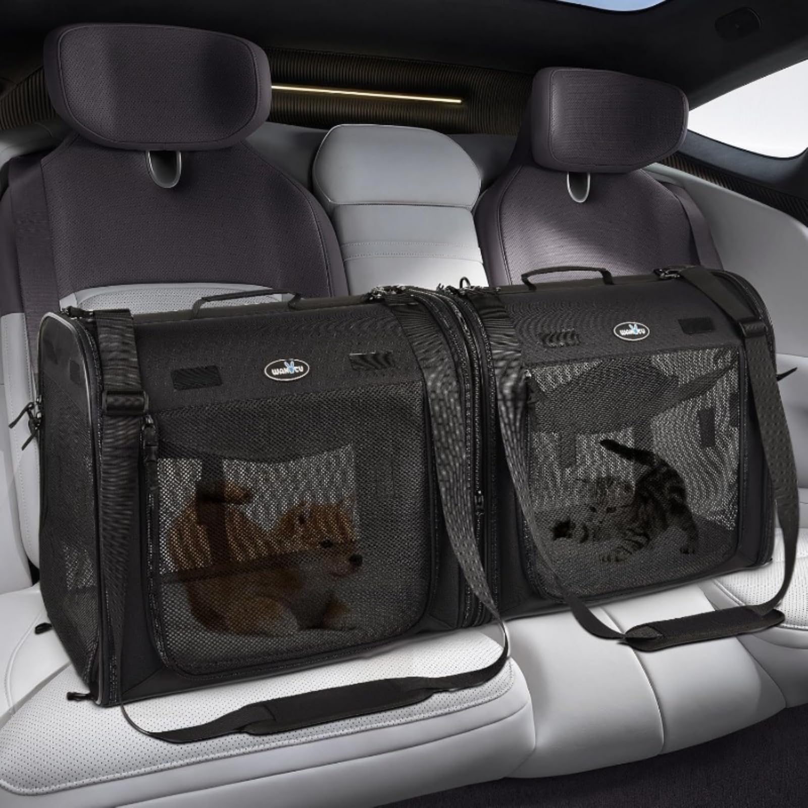 Borsa Viaggio Animali Scatola di Trasporto Pieghevole per Gatti E Cani Due in Uno Trasportatore Domestici, Doppia Portatile Domestici Viaggi Auto-c70 2 0