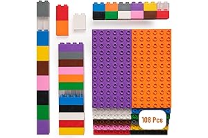 108-Piece Briks Building Block Big Brick Tower Set Base Plate Assorted Bricks Compatible