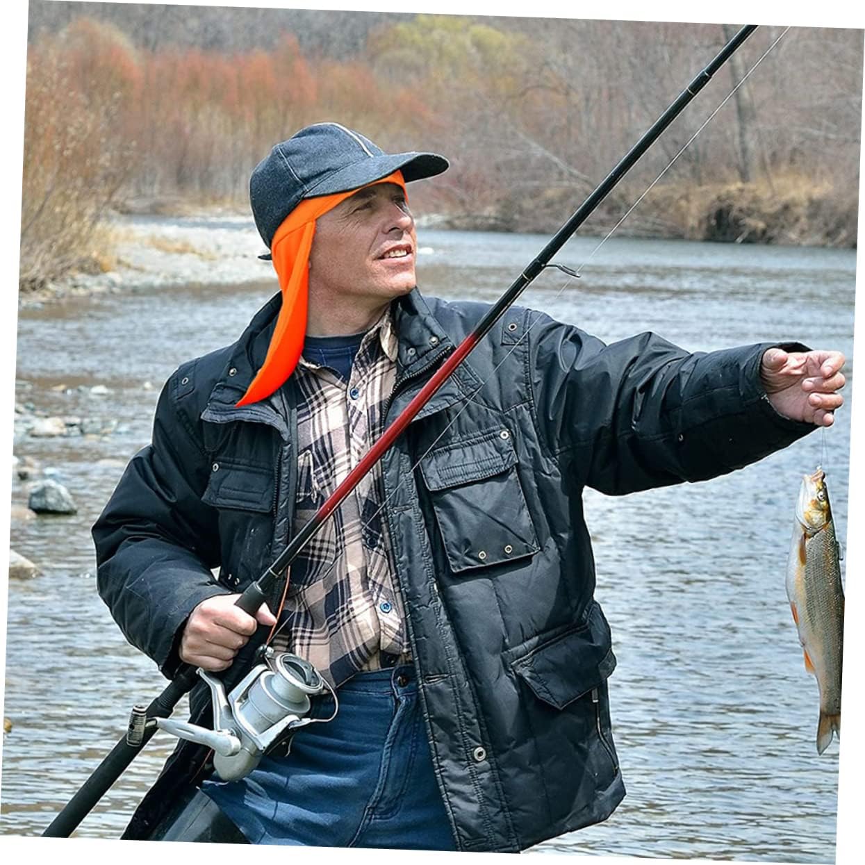 6 Pcs Reflective Tail Hat Sun Protector Liner Cap Mens Visor Hat Yellow Bandana Mens