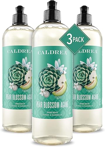 Vista 39 de Caldrea Jabón para platos, líquido biodegradable para lavar platos hecho con corteza de jabón y aloe vera, aroma a pomelo de jengibre, 16 onzas