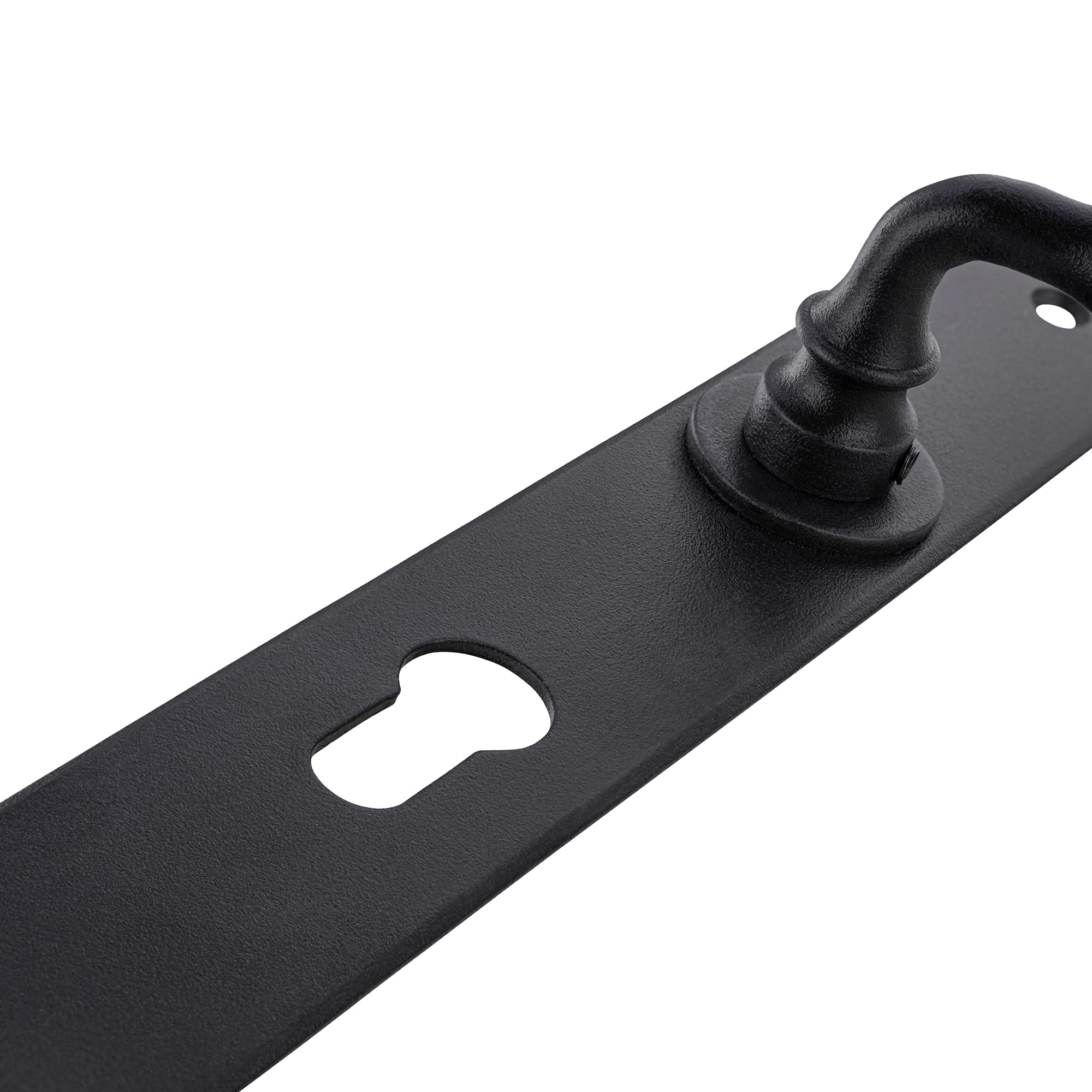 Gedotec Set di maniglie per porte in ferro maniglia per porta nera antica su piastra lunga - Romana | maniglia a leva per porta d'ingresso e porte interne | PZ 72 mm - cilindro