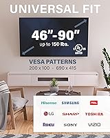 Vista 4 de SANUS Soporte de pared inclinable para TVs de 46" - 90" o 150 libras - Soporte de inclinación premium con ajuste universal - Extensión suave de 5.7