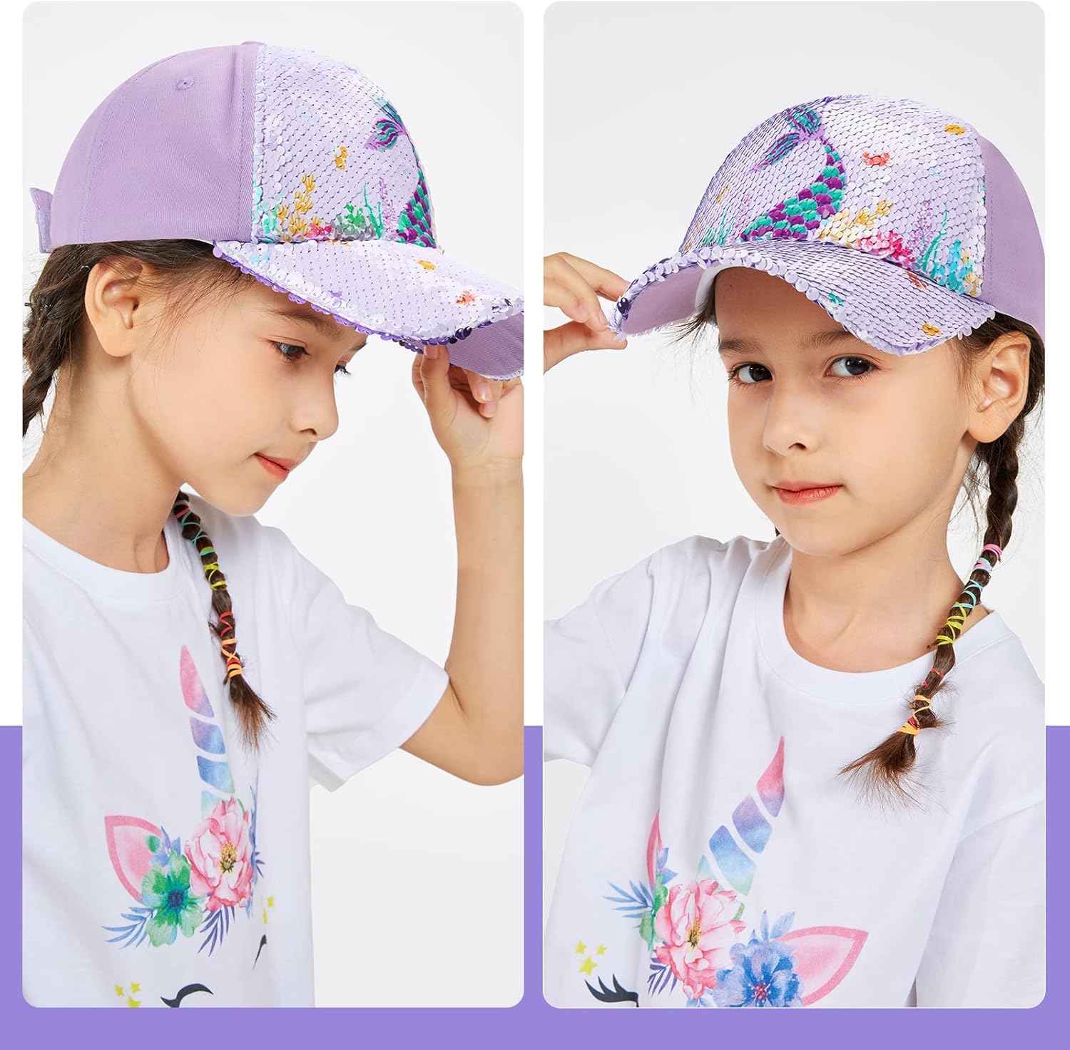Kids Baseball Hat Unicorn Girls Baseball Cap Toddler Trucker Hat Girls Hats for Kids Ages 4-8 - Image 6