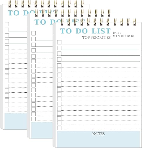 Miniatura 1 de Bloc de notas de lista de tareas, paquete de 3 cuadernos de lista de todo para el trabajo, bloc de notas de lista de verificación, planificador de