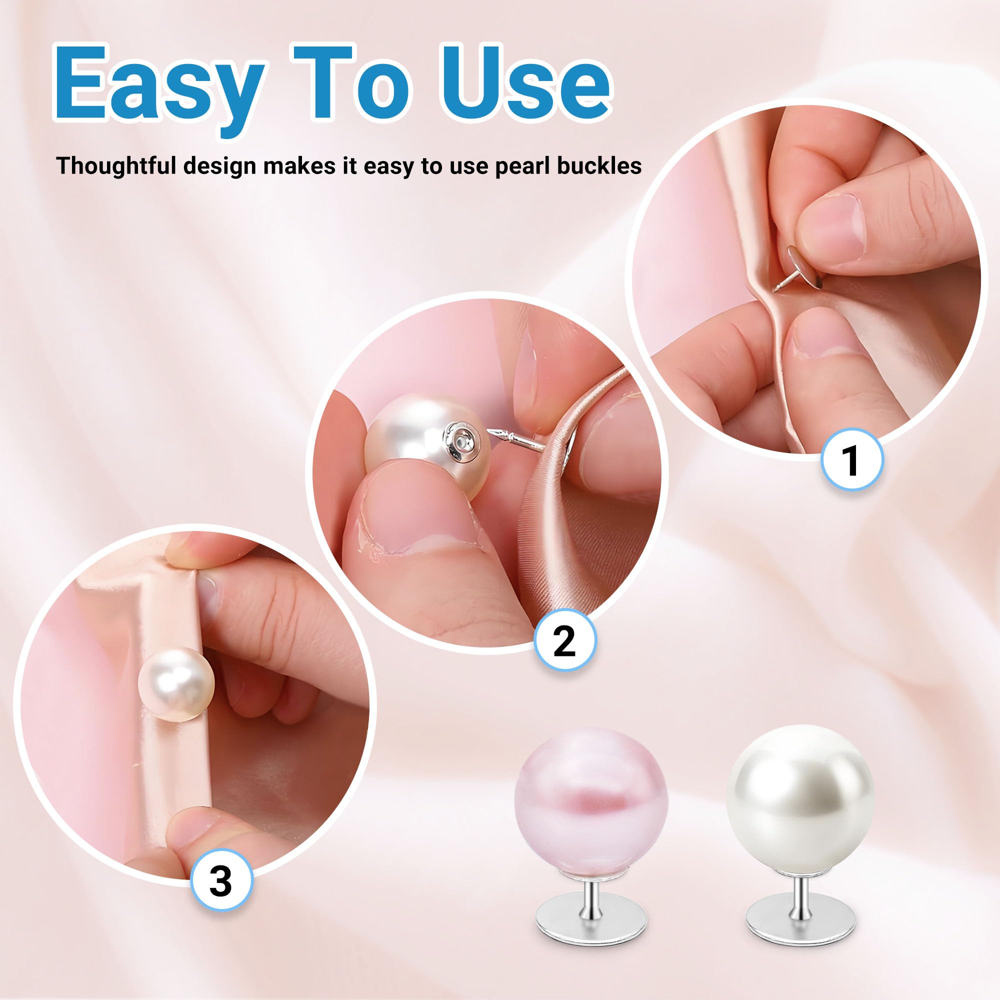 56 Broches Perles Imitation 14 Couleurs | Boutons De Chemise Amovibles Sans Couture | Pour DIY, Décoration Vêtements