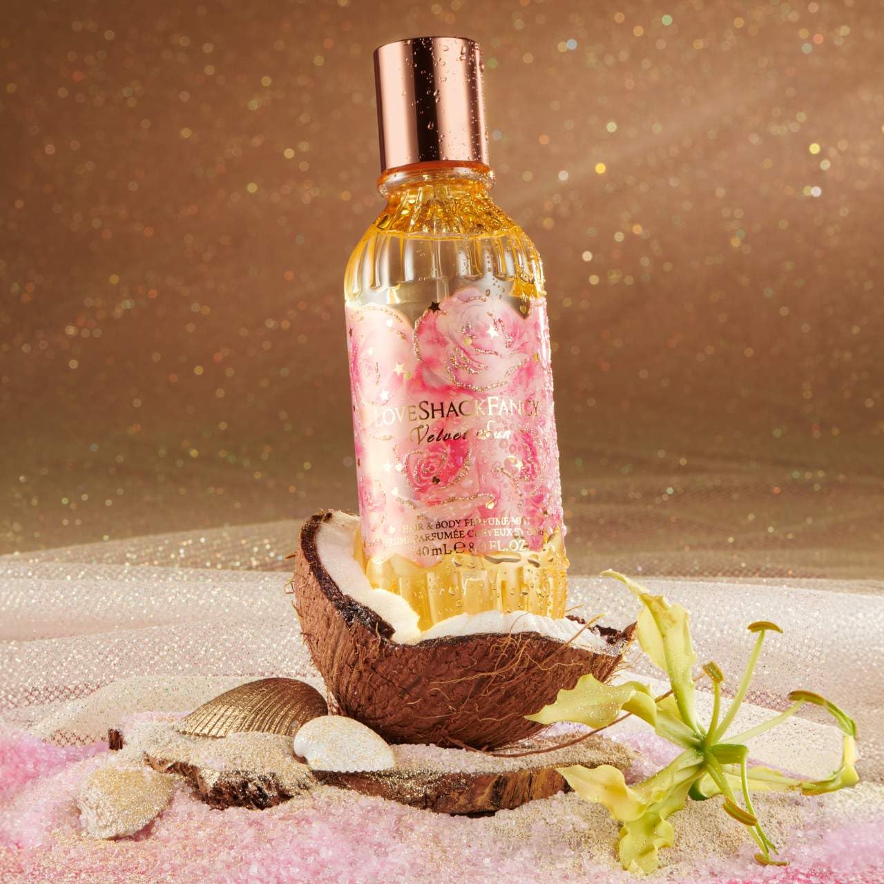 Love Shack Fancy Mini Velvet Sun Hair & Body Perfume Mist with Coconut Water 3 oz / 90 mL