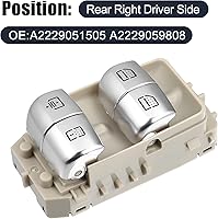 Vista 2 de X AUTOHAUX Interruptor de elevalunas eléctrico trasero derecho A2229051505 A2229059808 para Mercedes E200 E200d E250 E300 E350d E350e E400 E43 W213