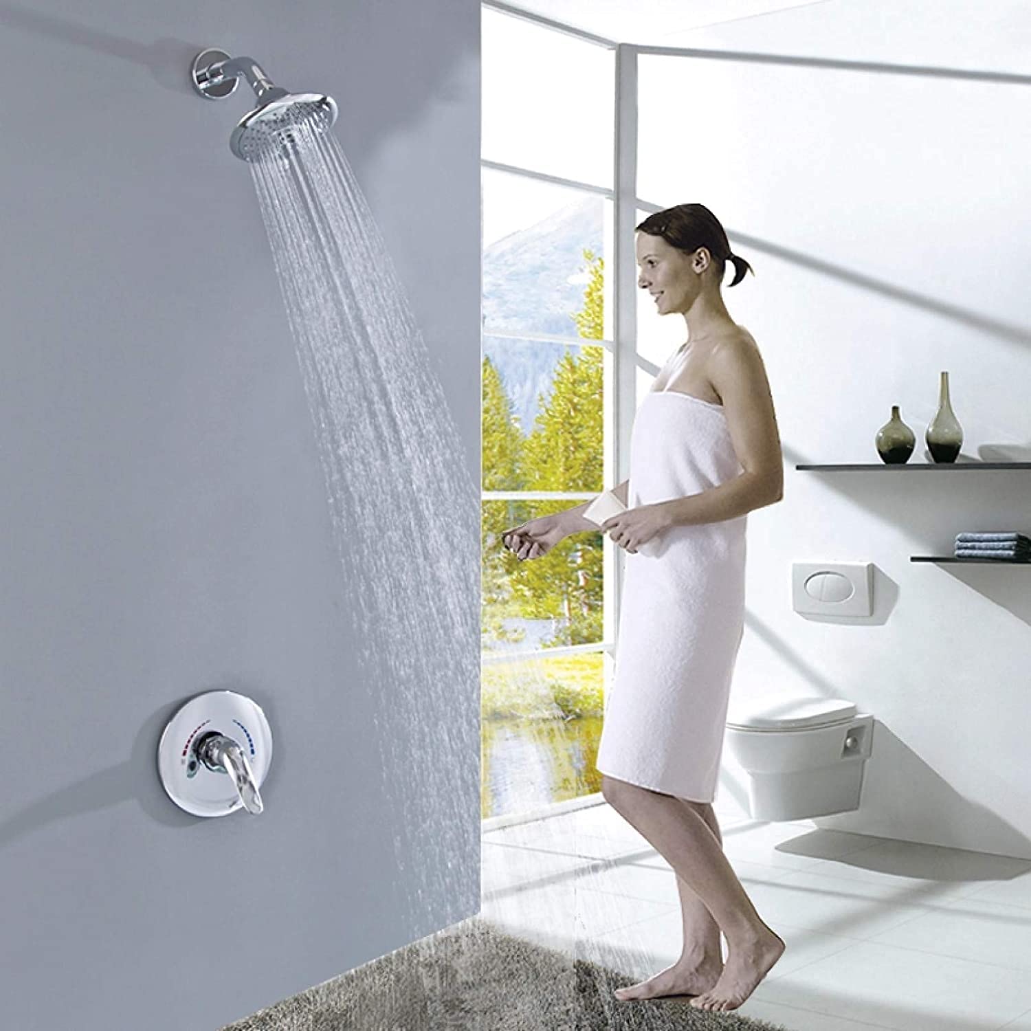 Robinet de douche à main encastré avec mitigeur de salle de bain et buse bidet CHEWYNP