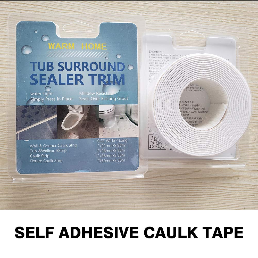 Buy TYLife Caulk Tape Strip,PE SelfAdhesive Tub Caulking Sealing Tape