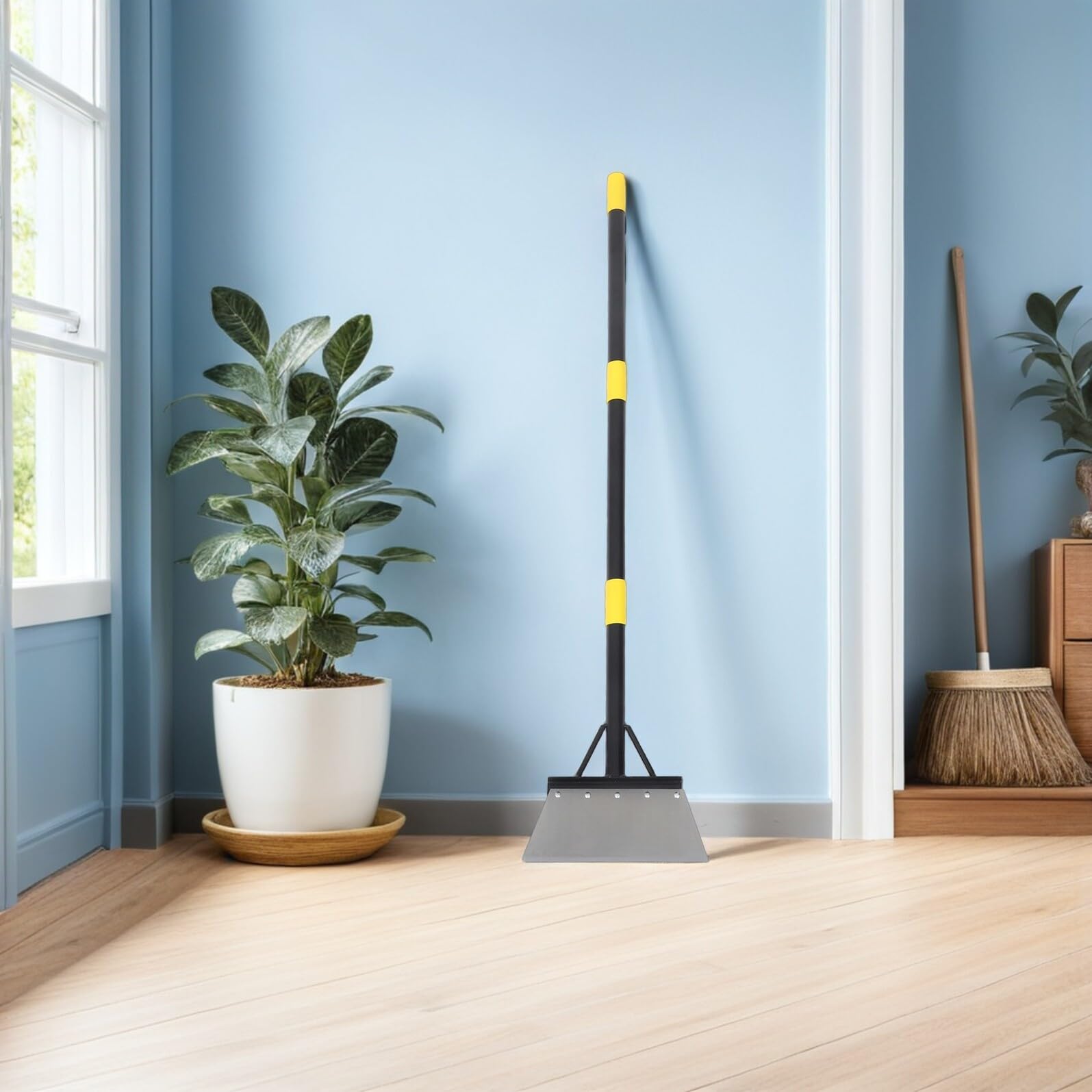Pala Plana para Jardín Multifuncional Mango Ajustable de 127 CM Herramienta Resistente para Deshierbar Raspar Hielo y Limpiar Césped Adecuado para Bordes y Mantenimiento de