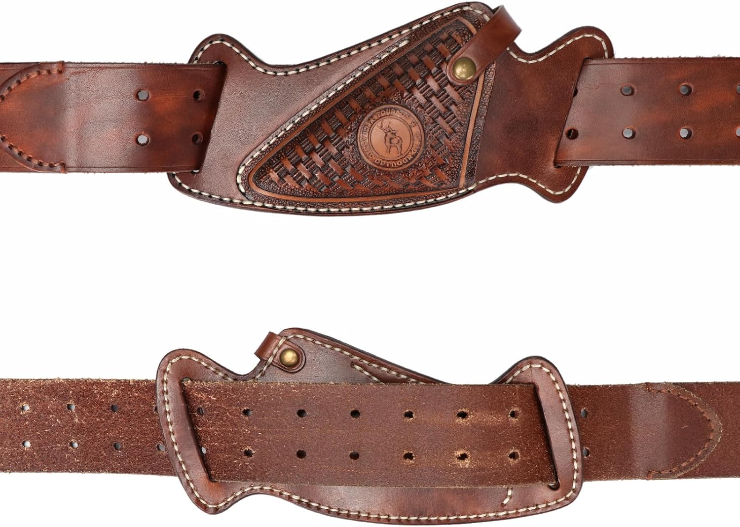 Tourbon Leather Garden Pruner Shears Sheath Scissors Holster Gardening Pouch Cross Draw Right Side Plier Tool Holder, Brown