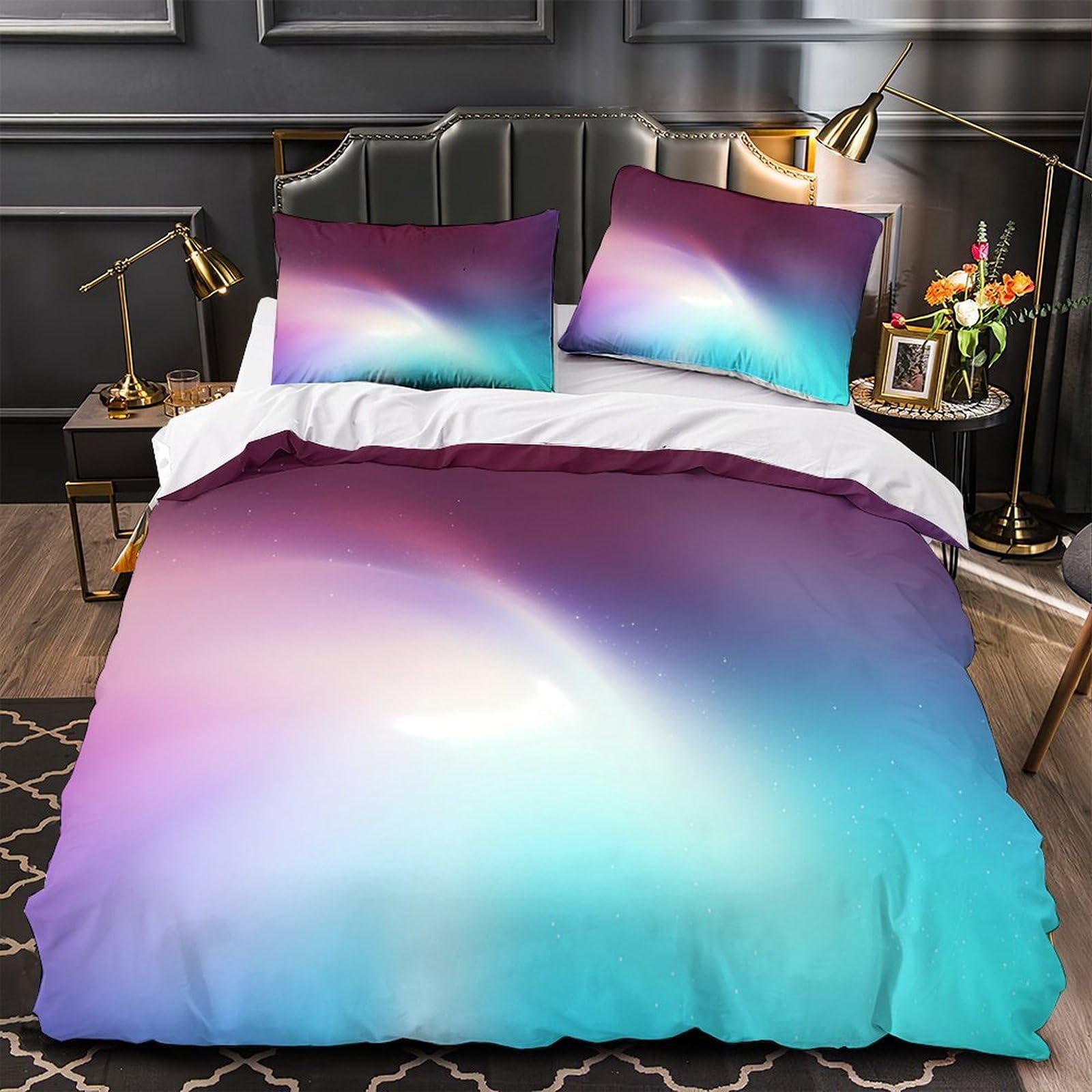 Housse de couette 140x200cm en microfibre douce avec fermeture éclair