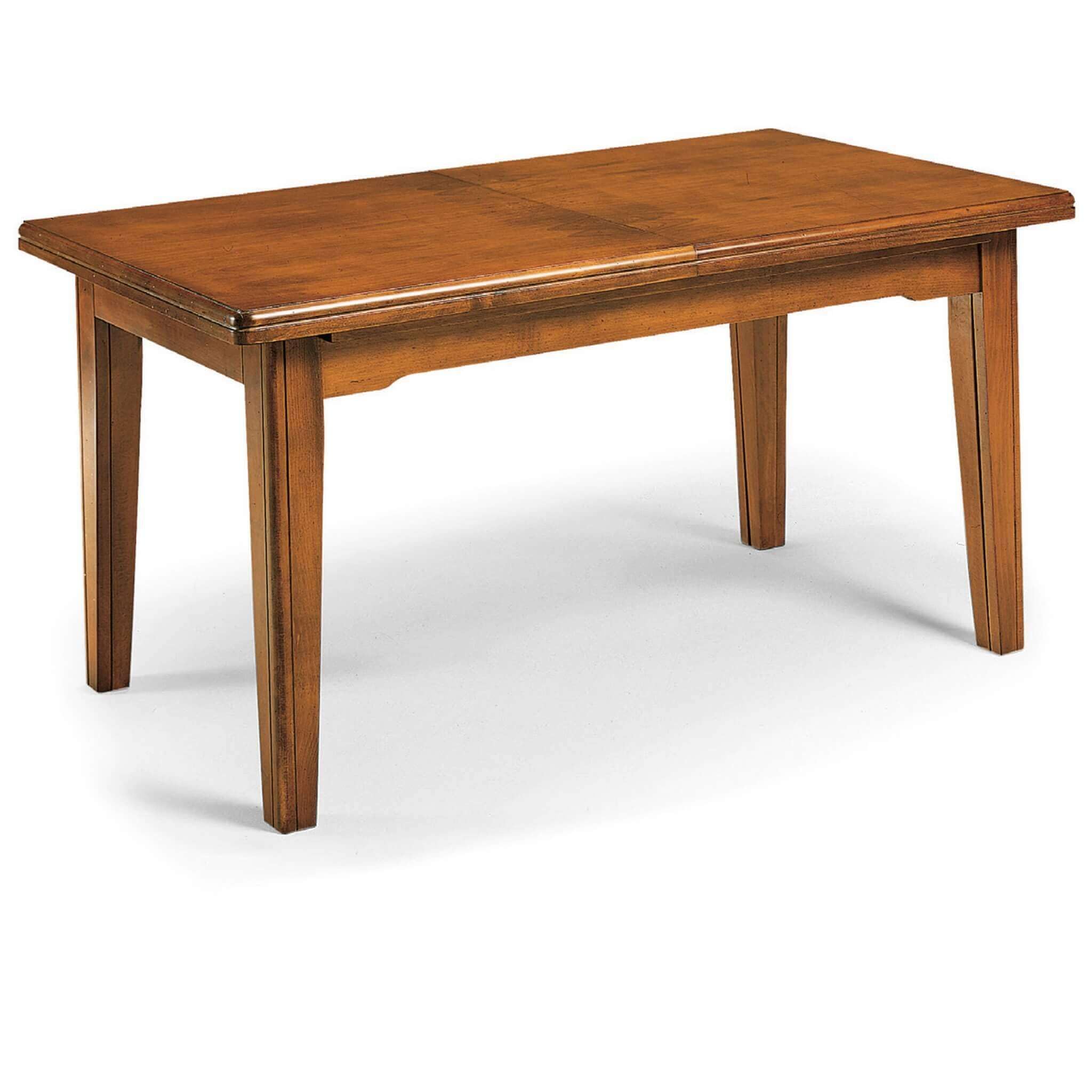 milani home - tavolo da pranzo allungabile 160-340 x 85 cm, legno massello, noce