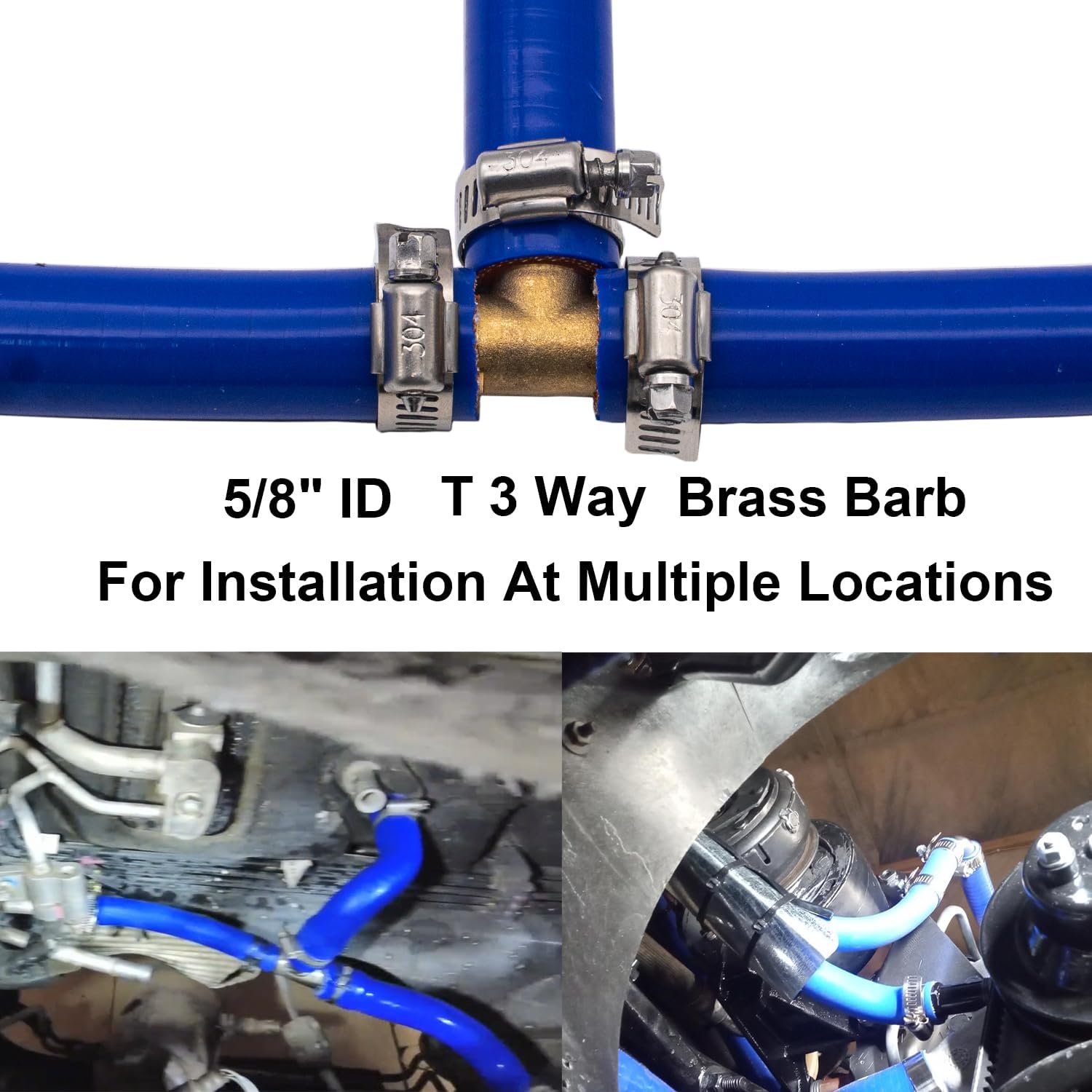 5/8"X10FT(ID:16MM) Silicone Heater Hose Radiator Coolant Straight Line+4PCS Brass Reducer Hose Barb Fittings+22PCS Stainless Steel Clamps