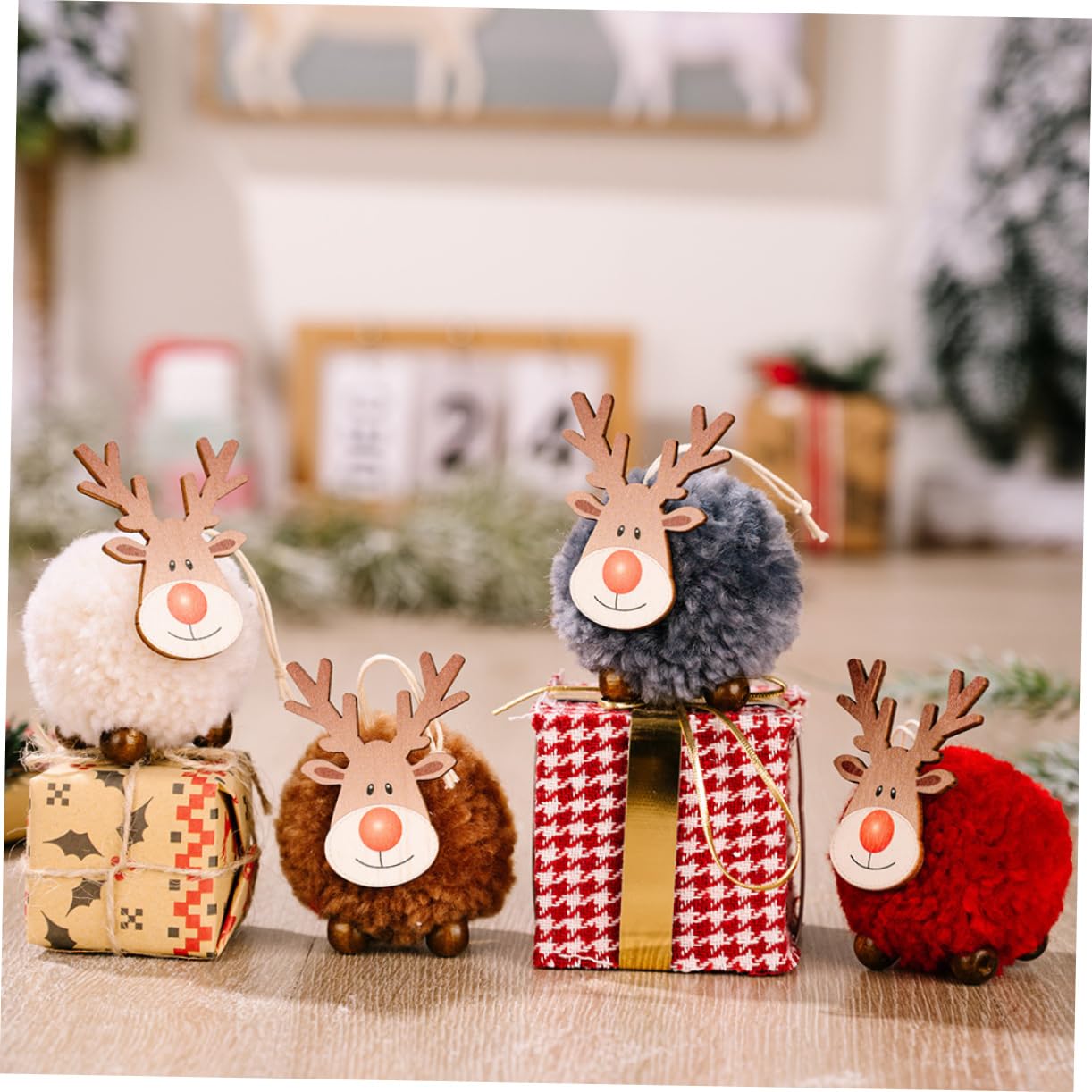 MAGICLULU 5 Sätze Weihnachtsbaum-anhänger Weihnachtsschmuck Girlande Christbaumanhänger Weihnachtsbaumanhänger Baum Hängende Ornamente Holzfilz Elch Weihnachtsdekoration Gefühlt 4 Stück * 5