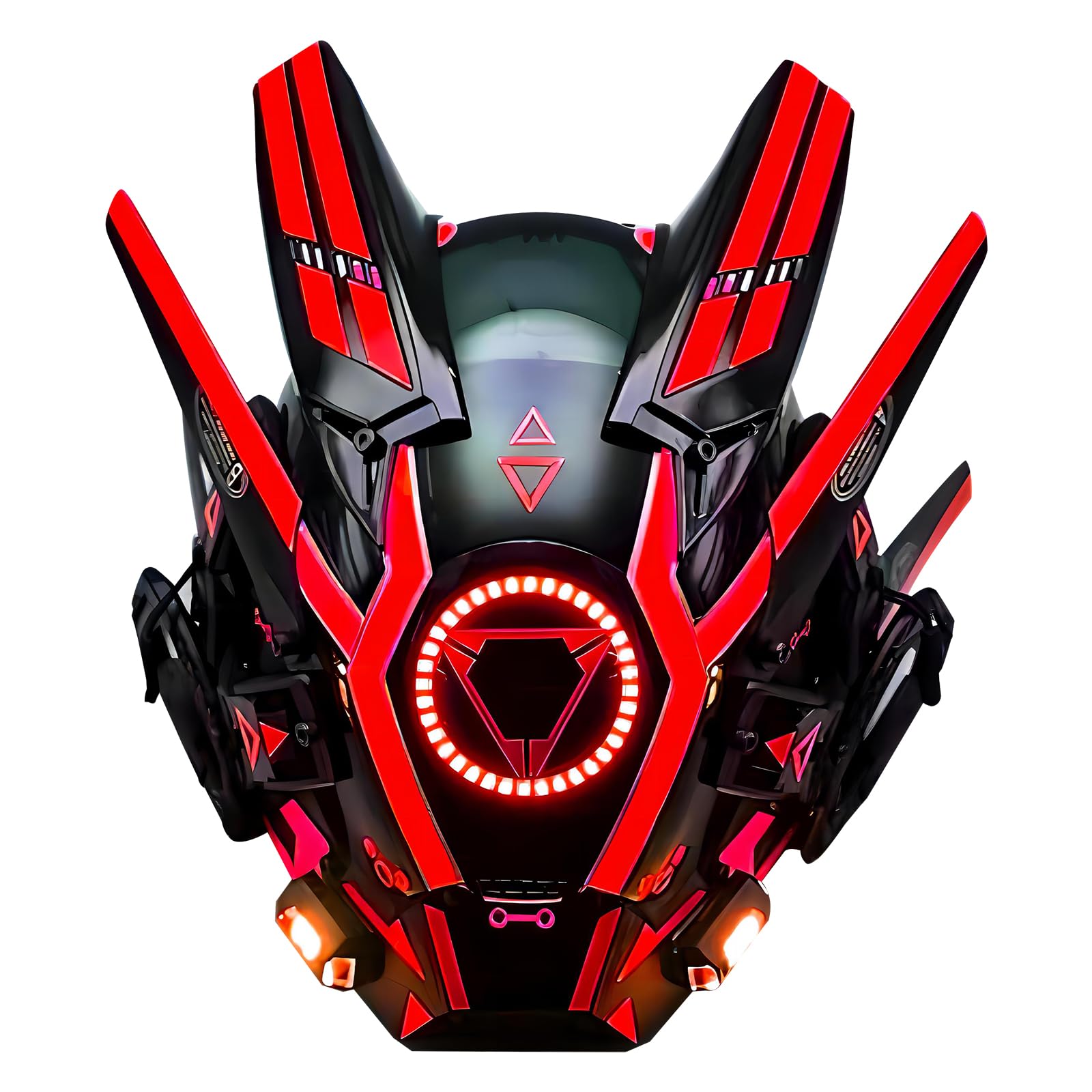 LED Cyber Punk Mask for Adult Men Halloween Futuristic Mask Accessories Music Festival Decor DJ Party Coolplay Gift