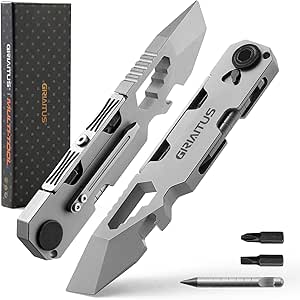EDC Pry Bar Multitool 10 in 1 with Bi-Directional Ratchet Screwdriver &amp; Everlasting Pen, Wrenches, Crowbar, Bottle and Box Openers - Your Versatile Companion for Everyday Carry and Camping Accessories