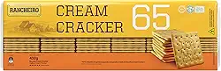 Biscoito Cream Cracker 65 Rancheiro 432g – 65% Menos Gordura, 100% Mais Crocância, Vegano, Ideal para Famílias
