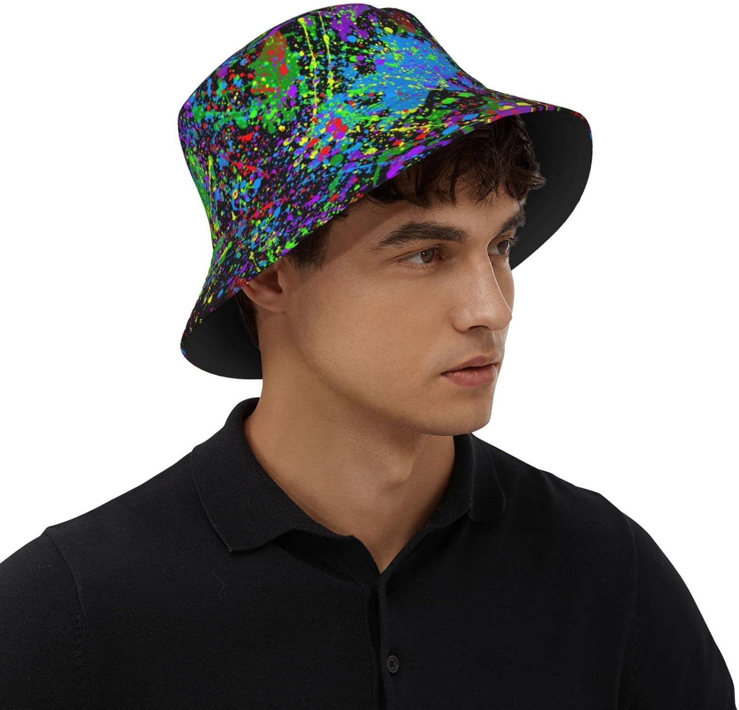 Glow in Dark Splatter Neon Bucket Hats Sun Beach Hat Summer Fashion Fisherman Cap Outdoor - Image 6