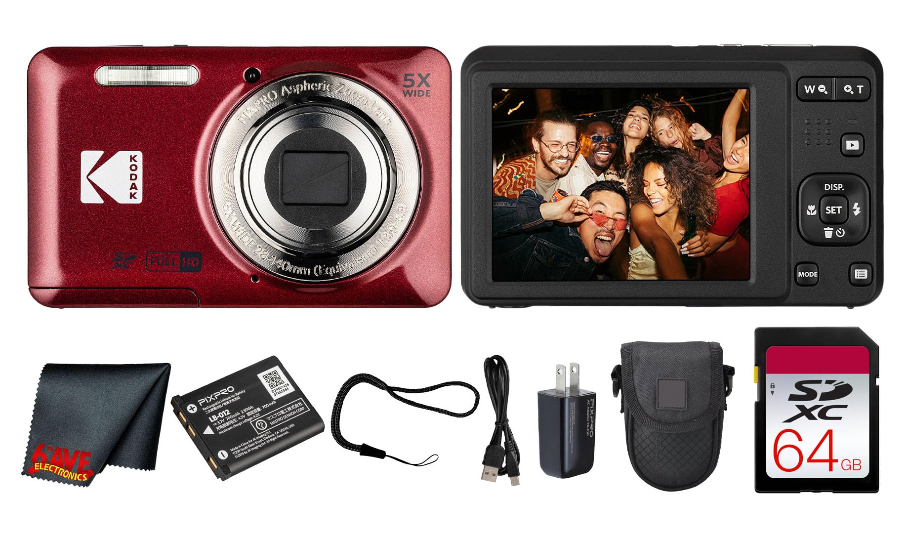 Buy Kodak PIXPRO FZ55 Digital Camera (Red) | 16MP Sensor, 5X