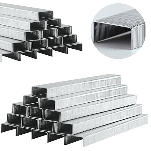 Grapas, 266 grapas estándar para grapadoras, 14 de pulgada de longitud, 210 por tira, grapas de punto de cincel sin atascos, 10,000 grapas de uso