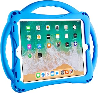 ipad 6th/5th Generation Case-Adocham ipad 9.7 Inch 2018/2017 Case for Kids,Built-in Stand Handle and Comes with a Strap ipad Air&Air 2/Pro 9.7 Cover-Blue