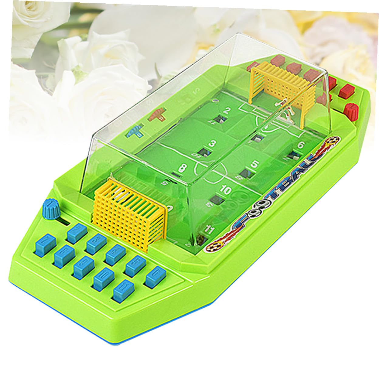 POPETPOP Gioco senza Batterie di Calcio da Tavolo Educativo per Ragazzo Ragazza Realizzato in Abs Verde, per Feste di Compleanno e Gioco Desktop Interattivo