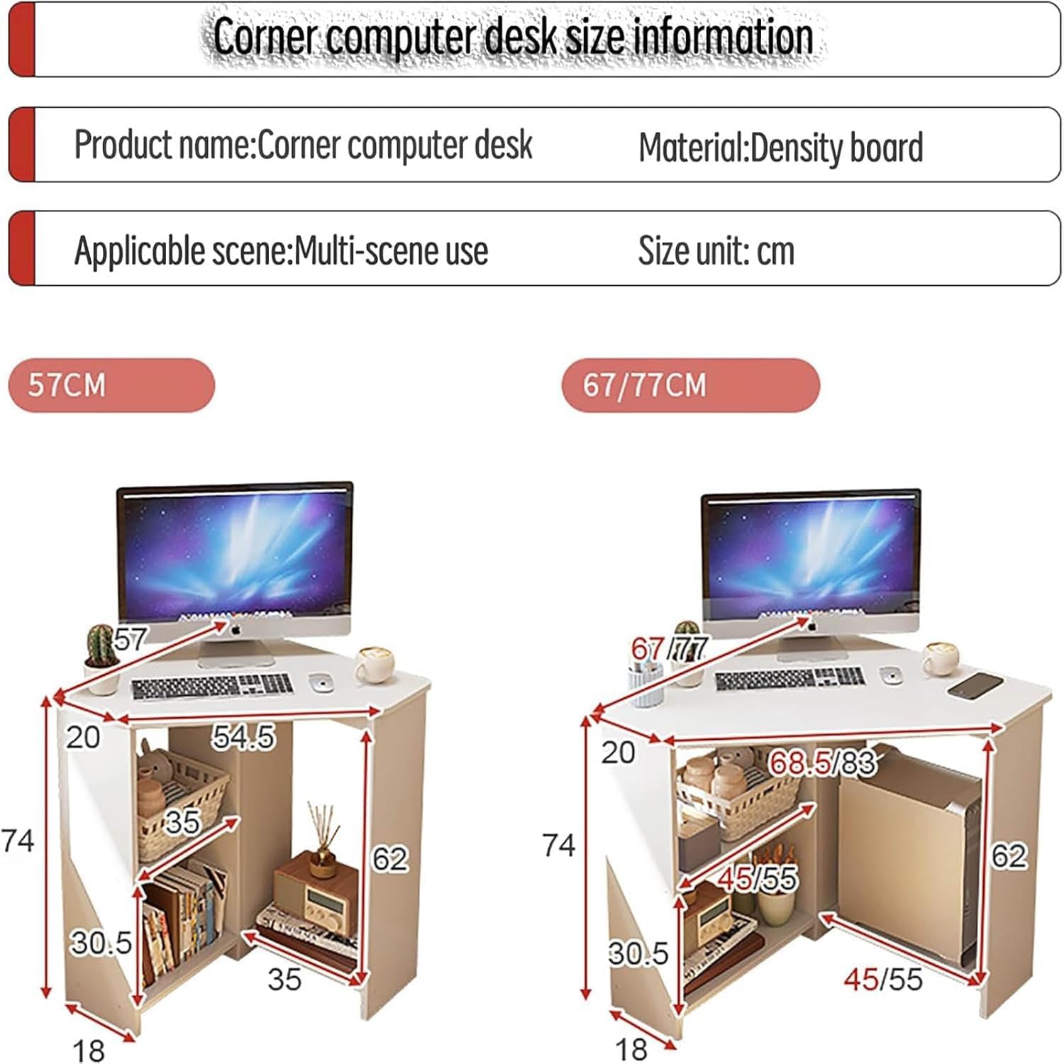 Amazon | コーナーデスクコンピュータテーブル、三角形学習