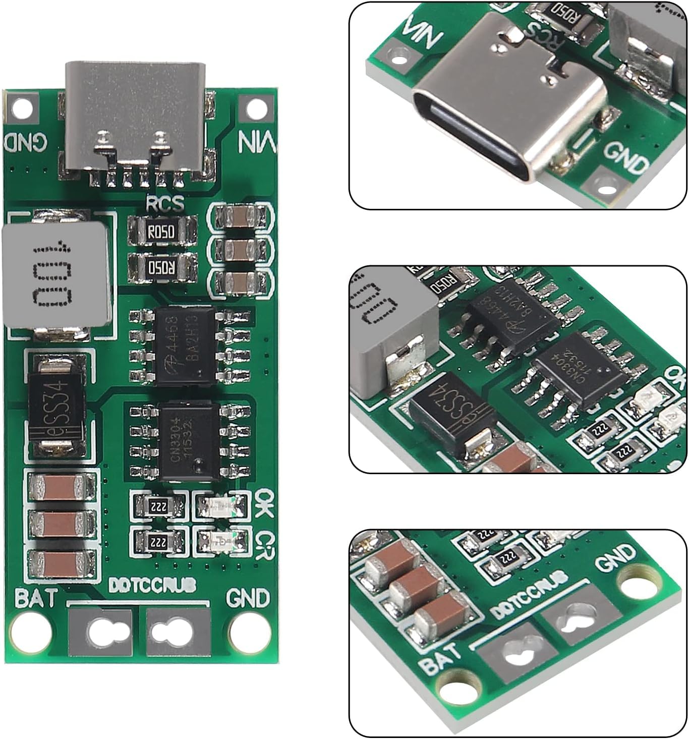 USB-C to 12.6V 3S 4A Step-Up Boost Converter Lithium Battery Charging Module Type-C Input for 18650 Li-Ion LiPo Battery Pack Overvoltage Protection Compact Power Supply Board - Image 3 thumbnail