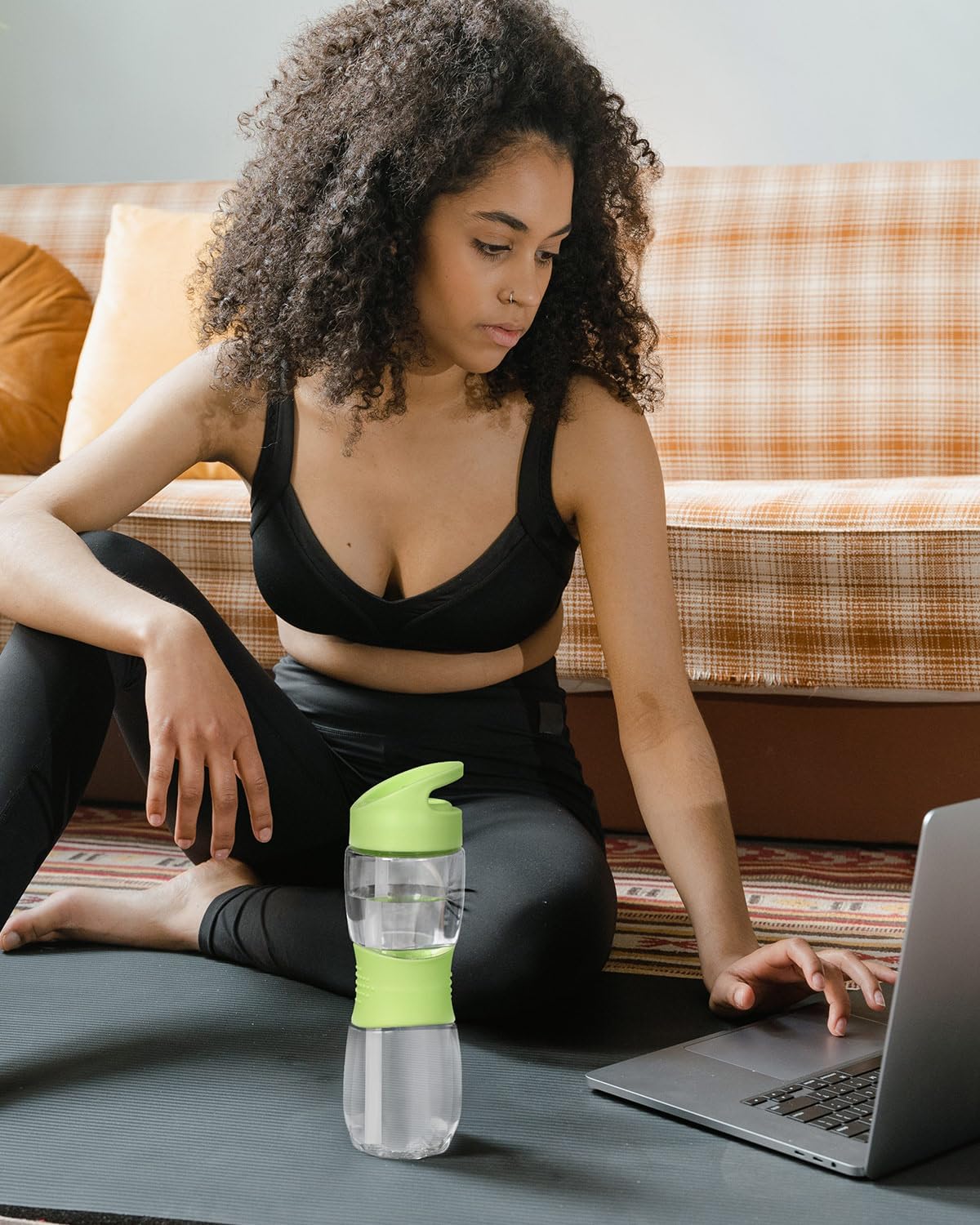 Sivaphe Clear Water Bottle with Straw 18 oz Portable Tritan Transparent Sports Drinking Bottle for School Girls Boys Green - Image 7