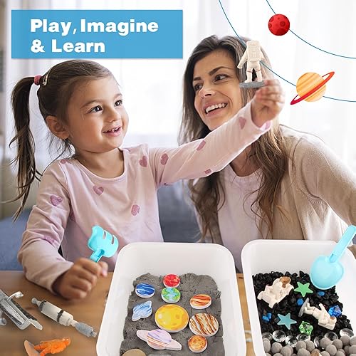 Miniatura 2 de Juguetes con temática espacial, juguetes de planeta para niños, juguetes del sistema solar del universo para niños autistas, astronautas espaciales,