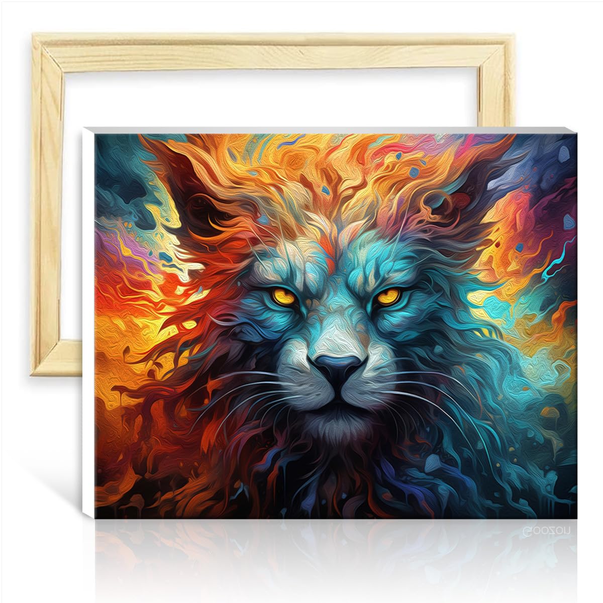 TANGFEIY Paintting Canvas Oil Painting Kit Monster Paint by Numbers Adults Beginner with 3 Brushes & Acrylic Paints Graffiti Lover Picture NO Frame(60x75cm) — image 1