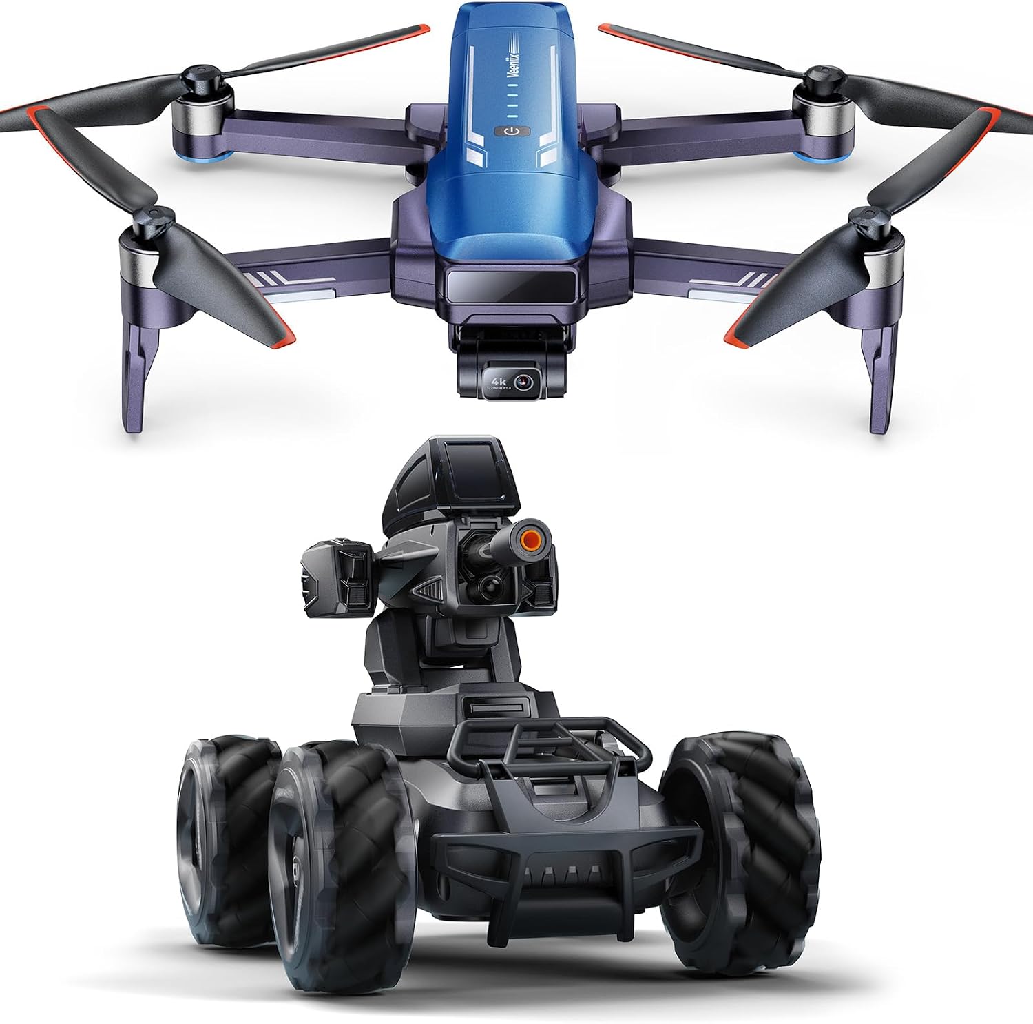 V997 Monster Truck and V11PRO 8K Camera Drone side-by-side.