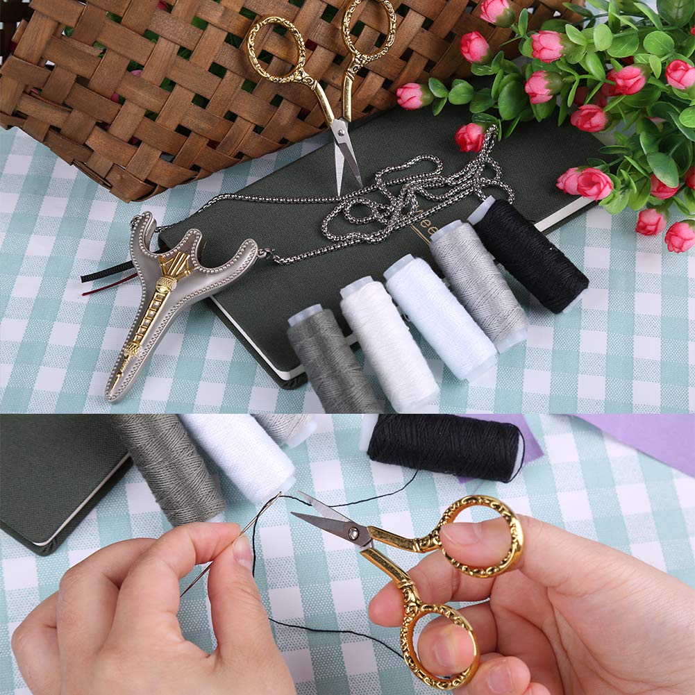Tijeras de bordado, exquisitas tijeras retro para costura, bordados de acero inoxidable, kit de costura DIY para costura, corte, obra de arte, bordado, costura