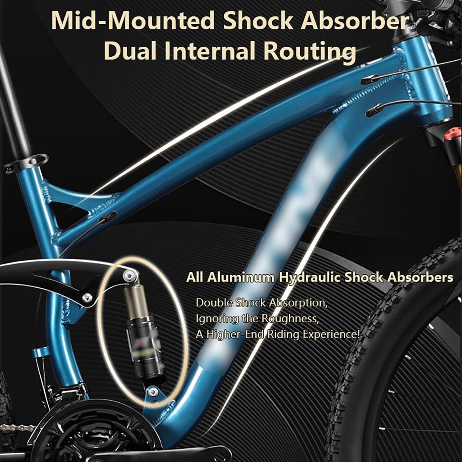 Bicicleta Montaña 27,5 Pulgadas con Cuadro Aluminio, 27/30 Velocidades, Ligera, Altura Ajustable, Softail, Carretera Aluminio. 27.5 * 17in,30 Speed