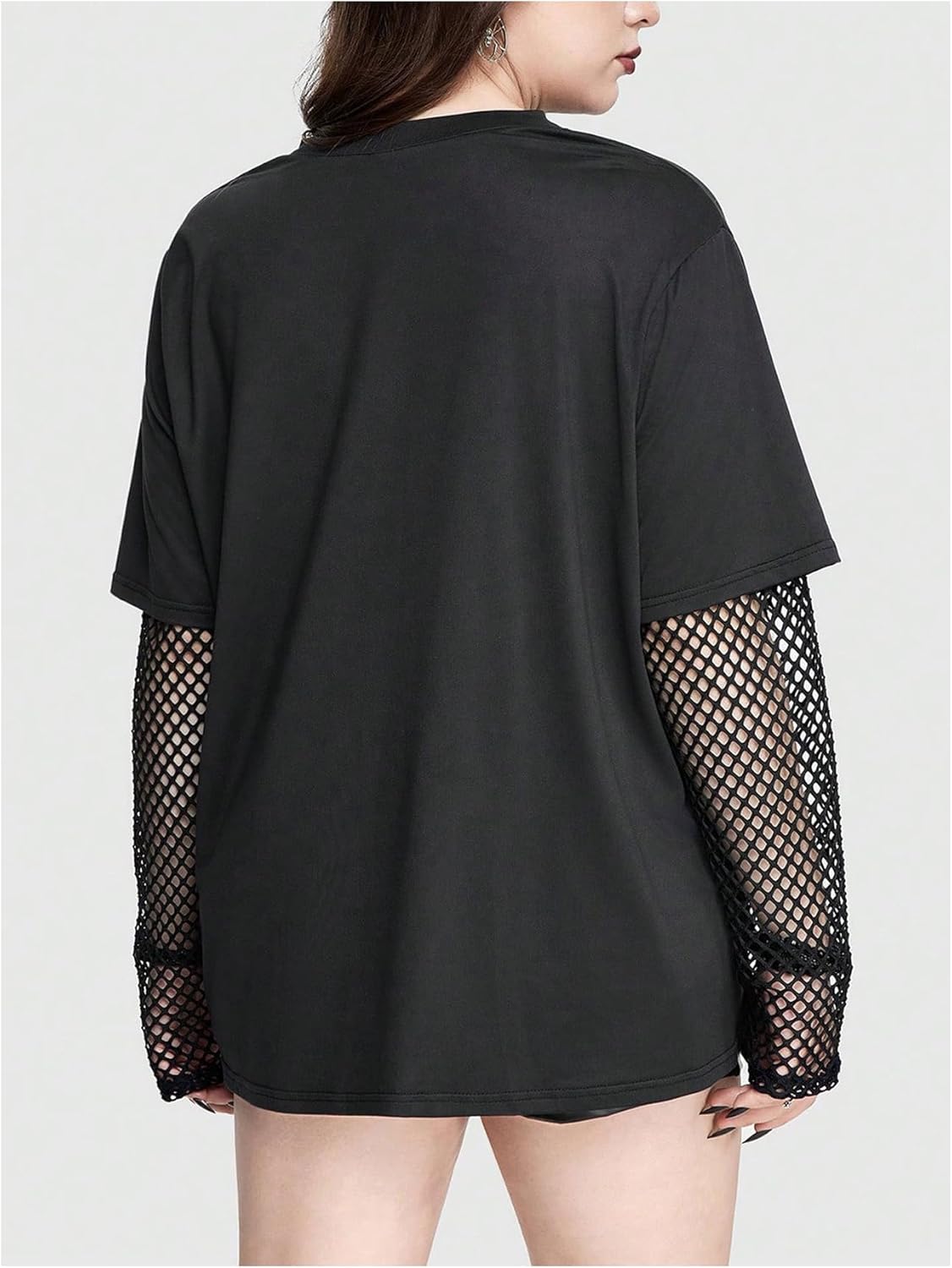 SHENHE Women's Plus Size Graphic T Shirts Long Sleeve Scoop Neck Gothic Oversized Tee Top - Image 2