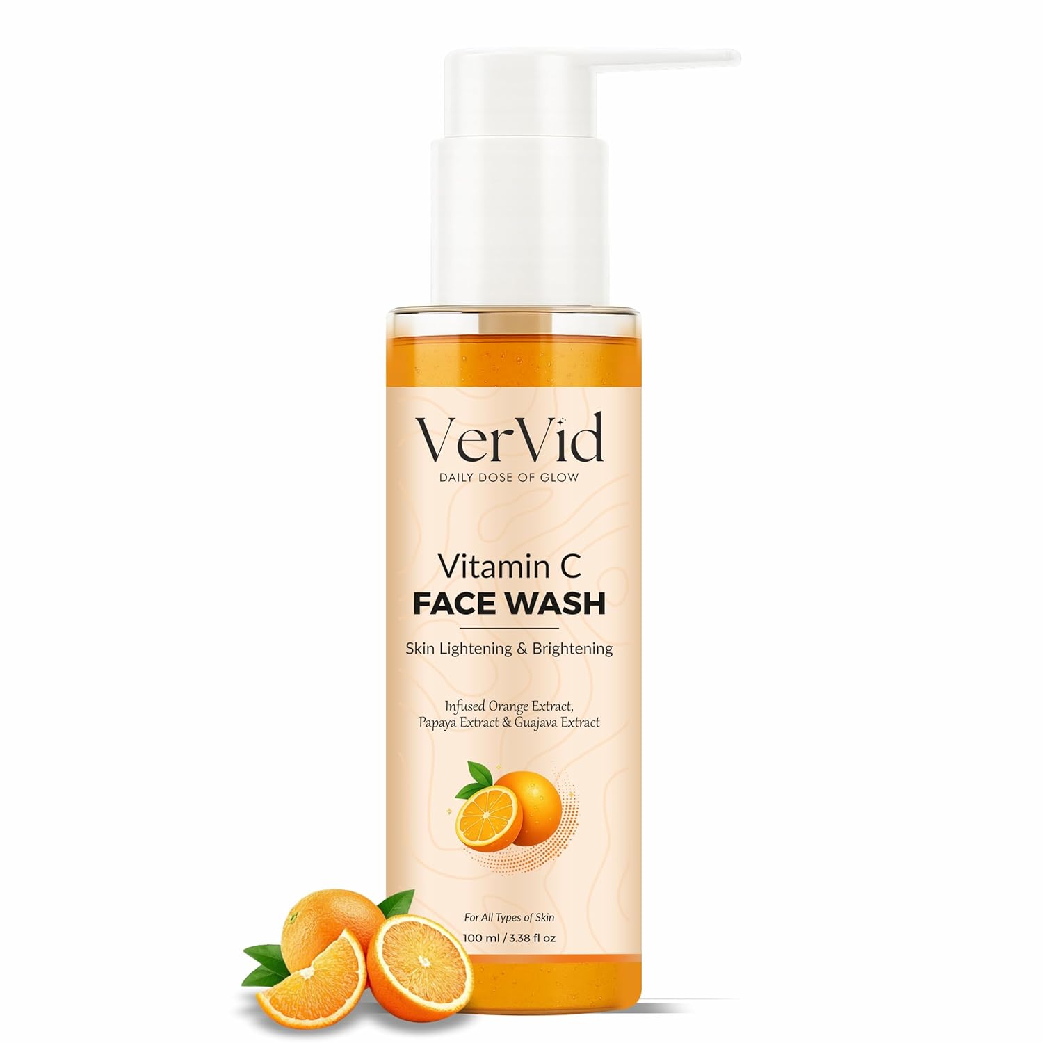 Vervid Vitamin C Face Wash for Brighter Radiant Skin – Deep Cleansing Gentle Face Cleanser with Fruit Extracts – Soothes – Suitable for All Skin Types – 100ml Vervid Vitamin C Face Wash for Brighter Radiant Skin – Deep Cleansing Gentle Face Cleanser with Fruit Extracts – Soothes – Suitable for All Skin Types – 100ml