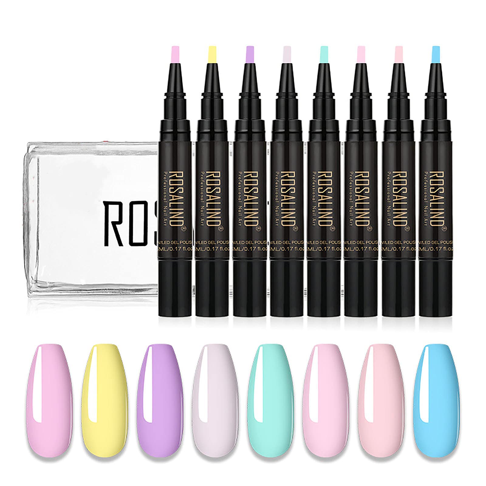 Set di Penne per Smalto Gel al Neon Vernice UV per Unghie Set di Gel Semipermanenti per Unghie Artistiche LED Soak off Tinta Unita Staccabile per Manicure 8 Colori