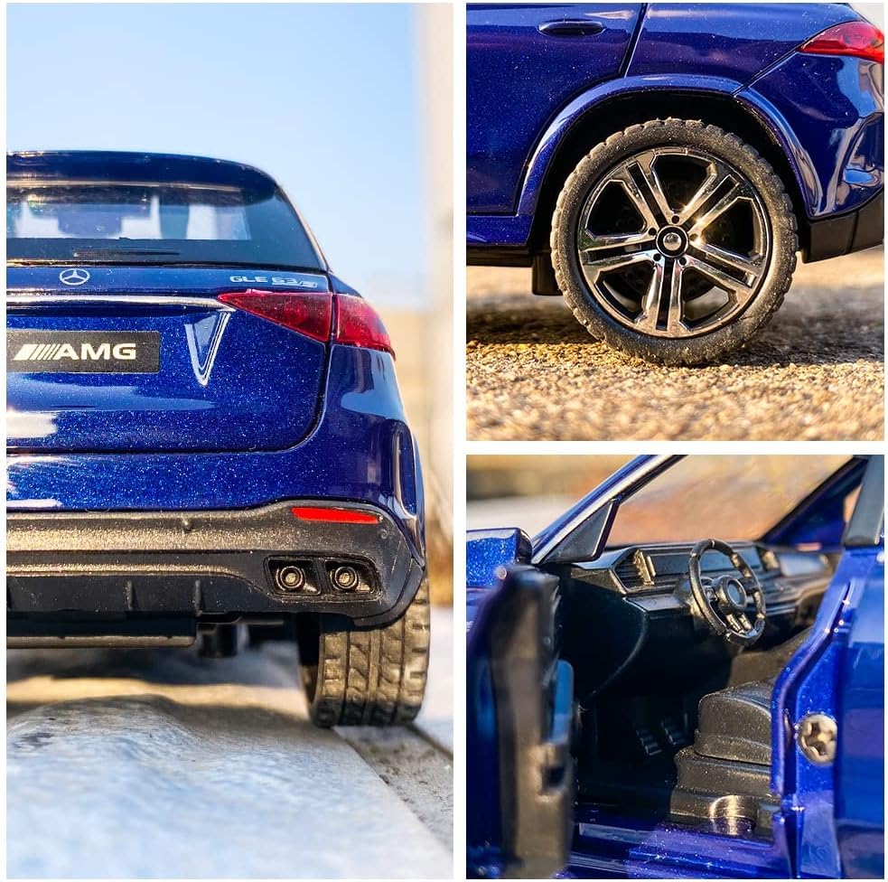 Image of 1 /32 Scale Benz AMG GLE 63S SUV Toy Car, Alloy Diecast Collectible Pull Back Car Model with Light and Sound Toy Vehicles for Adults Boys Girls Gift Toy (Blue)