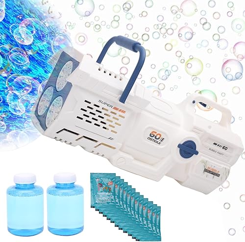 Pistola de burbujas automática (sin versión de inmersión), pistola de burbujas Bazooka para exteriores, adecuada para niños y niñas de 3, 4, 5, 6,