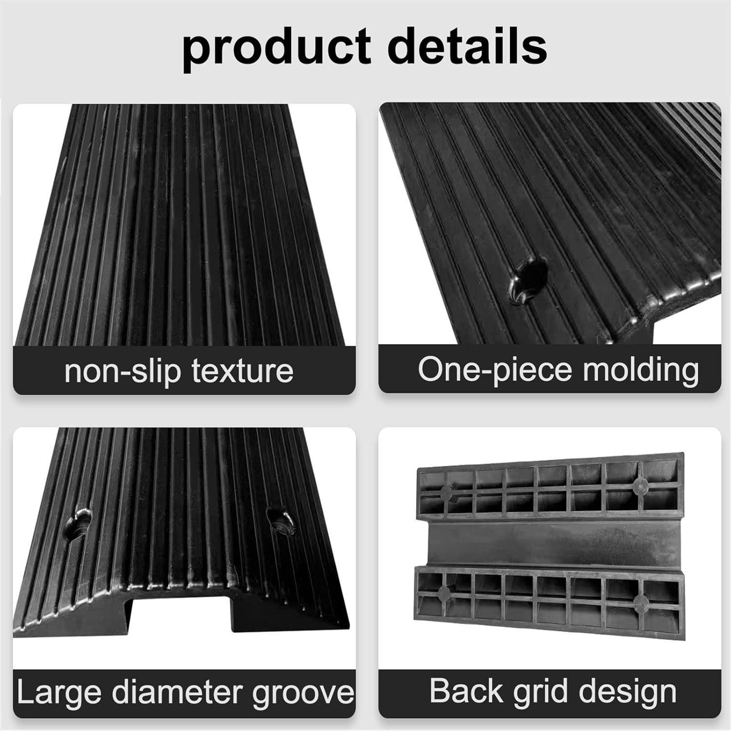 Multi Purpose Ramp,Driveway Curb Ramp,Threshold Ramp, for Doorways, Curbs,Driveways, Sidewalks, Wheelchairs and Vehicles (Battery *1 : 80 * 40 * 8cm)