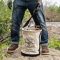 Vista 4 de Klein Tools 5109SLR Bolsa para herramientas de lona, bolsa de herramientas multiusos con fondo de plástico con orificios de drenaje, con capacidad