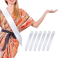 Vista 16 de 6 Piezas Bandas de Satén en Blanco Decoraciones para Fiestas Banda Negra en Blanco Banda Lisa Banda de Cumpleaños Bandas para Cumpleaños, Boda