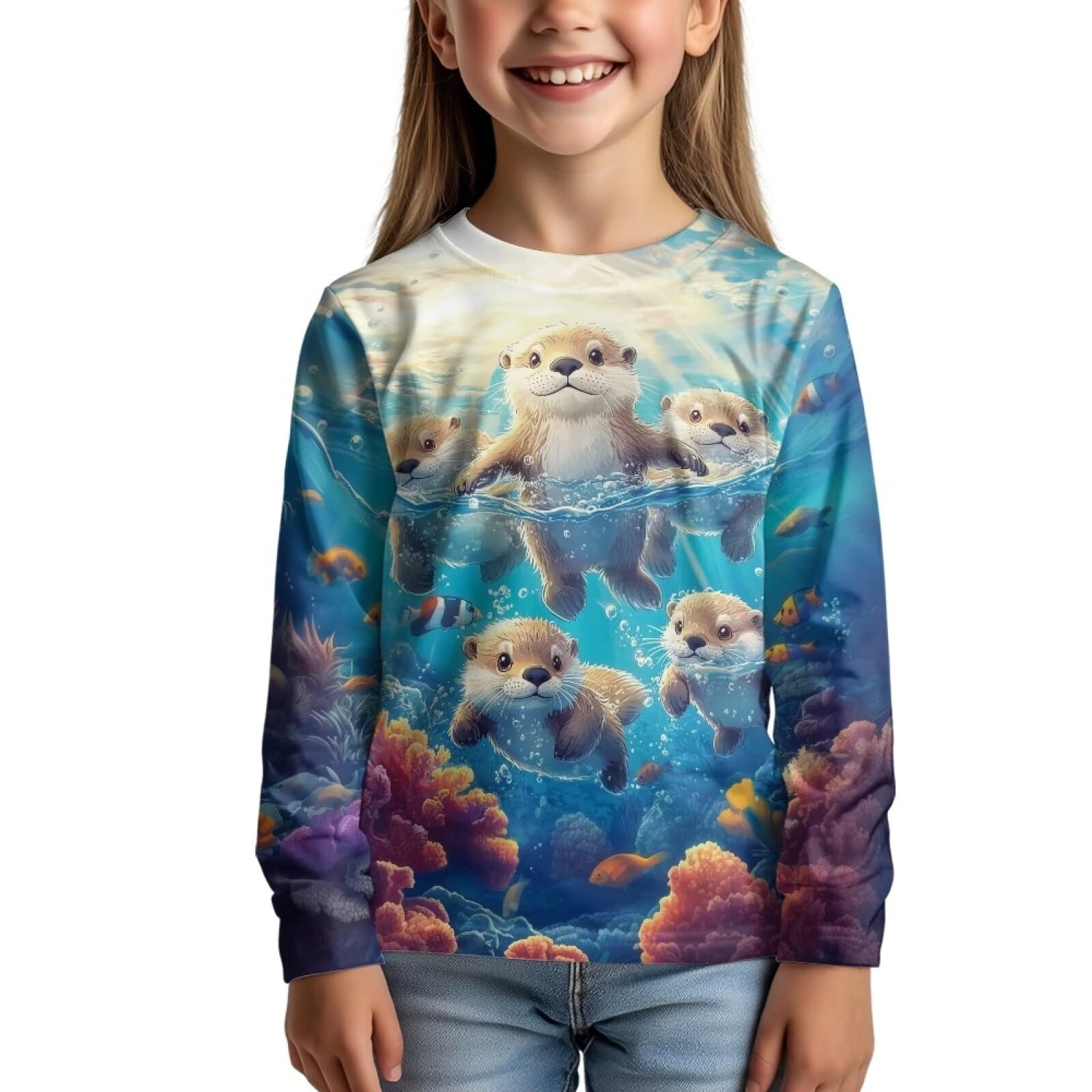 Uourmeti Girls Graphic Tees Long Sleeve T Shirts for Teens Casual Tshirts Junior Sportswear Fall Tops